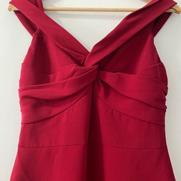 Shoshanna Wells Red Gown off the shoulder  Dress - Picture 8 of 11